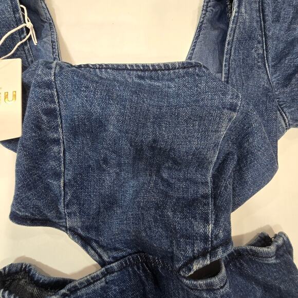 Show Me Your Mumu City Cut Out Dress in Deep End - Picture 6 of 13